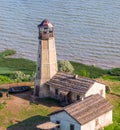 Beautiful landscape with lighthouse near sea Royalty Free Stock Photo