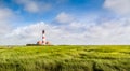 Beautiful landscape with lighthouse at North Sea, Germany Royalty Free Stock Photo