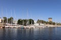 beautiful landscape for the local sailboats (Felucca) over the river Nile in Aswan Royalty Free Stock Photo