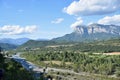 Long river along mountains Pyrenees Royalty Free Stock Photo