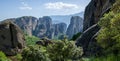 Beautiful landscape of Meteora at a sunny day