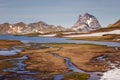 Beautiful landscape with the Midi d`Ossau peak in background, Pa