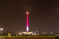 Beautiful landscape of Monas Monument, the icon of Jakarta in the night Royalty Free Stock Photo