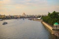 Beautiful landscape of the Moscow River and Royalty Free Stock Photo