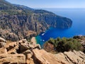beautiful landscape from the mountain in Butterfly Valley in Turkey Royalty Free Stock Photo