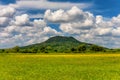 Beautiful landscape with the mountain of Csobanc and near to lake Balaton with a nice cloudscape in Hungary Royalty Free Stock Photo