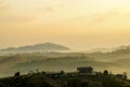 Beautiful landscape of mountain misty morning sunrise is the travel destination and famous place at Khao Kho district, Phetchabun Royalty Free Stock Photo