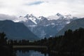 Beautiful landscape of the mountain and the reflection on the lake. Lake Matheson, Fox Glacier, New Zealand Royalty Free Stock Photo