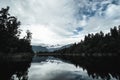 Beautiful landscape of the mountain and the reflection on the lake. Lake Matheson, Fox Glacier, New Zealand Royalty Free Stock Photo