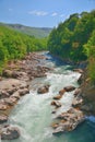 Beautiful landscape of the mountain river `White`. Royalty Free Stock Photo