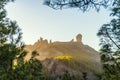 Beautiful landscape of mountain Roque Nublo at sunset, Gran Canaria, Spain Royalty Free Stock Photo