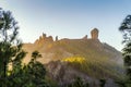 Beautiful landscape of mountain Roque Nublo at sunset, Gran Canaria, Spain Royalty Free Stock Photo