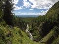 Beautiful landscape of mountain taiga in the Eastern Sayans in Buryatia