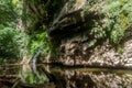 Beautiful landscape with mountain, waterfall and river in the tropical rainforest jungle in Gunung Mulu National park. Sarawak Royalty Free Stock Photo