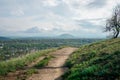 Beautiful landscape of mountains and city of Pyatigorsk Royalty Free Stock Photo