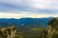 Beautiful landscape. Mountains, fields and the blue sky.