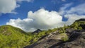 Beautiful landscape in the mountains on the island of Praslin, Seychelles