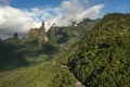 Beautiful landscape of mountains and morning mist. Royalty Free Stock Photo