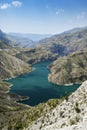 Beautiful landscape with mountains and river on a sunny summer day. Sulak Canyon. Dagestan Royalty Free Stock Photo