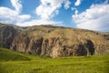 Beautiful landscape in the mountains at summer in daytime. Mountains at the sunset time. Azerbaijan, Caucasus. Khinalig