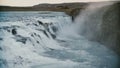 Beautiful landscape of the mountains and water. View of the amazing Gullfoss waterfall in Iceland.