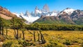 Beautiful landscape with Mt Fitz Roy in Los Glaciares National Park, Patagonia, Argentina, South America Royalty Free Stock Photo