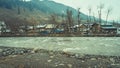 Liddar or Lidder river stream from the Himalayas mountain passing Laripora village Pahalgam