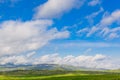 Beautiful landscape of Norway homes with green roofs and, mountainous terrain and reservoirs Royalty Free Stock Photo