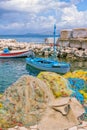 Beautiful landscape with old small fisher boat Royalty Free Stock Photo