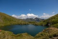 Beautiful landscape over capra lake carpathian mountains fagaras romania Royalty Free Stock Photo