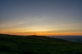 Beautiful landscape over mountains and city at sunset, cave hill belfast, Northern Ireland