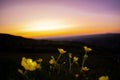 Beautiful landscape over mountains and city at sunset, cave hill belfast, Northern Ireland