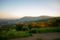 Beautiful landscape over mountains and city at sunset, cave hill belfast, Northern Ireland