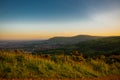 Beautiful landscape over mountains and city at sunset, cave hill belfast, Northern Ireland