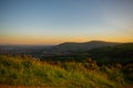 Beautiful landscape over mountains and city at sunset, cave hill belfast, Northern Ireland