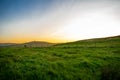 Beautiful landscape over mountains and city at sunset, cave hill belfast, Northern Ireland