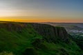 Beautiful landscape over mountains and city at sunset, cave hill belfast, Northern Ireland