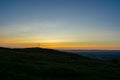 Beautiful landscape over mountains and city at sunset, cave hill belfast, Northern Ireland