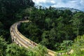 Beautiful landscape overlooking Nine Arch Bridge railway construction. Amazing view in Demodara at a viaduct bridge near small