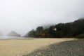 Beautiful landscape overlooking the sandy beach on the Pacific coast Royalty Free Stock Photo