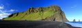 Reynisfjara Beach with Reynisfjall and Reynisdrangar Seastacks in Evening Light, Vik i Myrdal, Southern Iceland Royalty Free Stock Photo