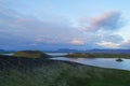 Beautiful landscape panorama with famous icelandic lake region m Royalty Free Stock Photo