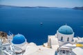 Beautiful Landscape Panorama view of Santorini Greece Royalty Free Stock Photo