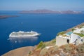 Beautiful Landscape Panorama view of Santorini Greece Royalty Free Stock Photo