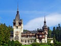 Peles Castle front view, Carpathian Mountains, Transylvania - Walachia, Sinaia, Romania - castelul Peles