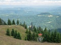 Beautiful landscape from Piatra Mare Bg Rock mountains, part of the Carpathian mountains in Romania