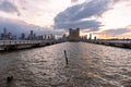 Pier 34 at Hudson River Park in New York City during a Sunset Royalty Free Stock Photo