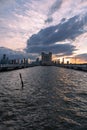 Pier 34 at Hudson River Park in New York City during a Sunset Royalty Free Stock Photo