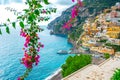 Beautiful Landscape with Positano town at famous amalfi coast, Italy Royalty Free Stock Photo