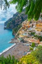 Beautiful Landscape with Positano town at famous amalfi coast, Italy Royalty Free Stock Photo